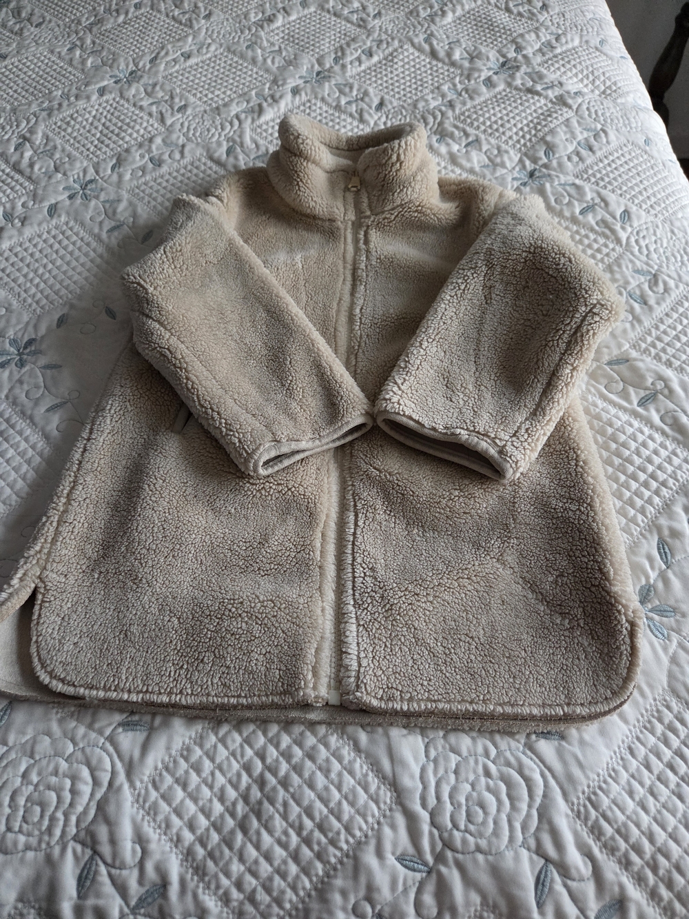 Zara Kids Cream Sherpa Zip Jacket